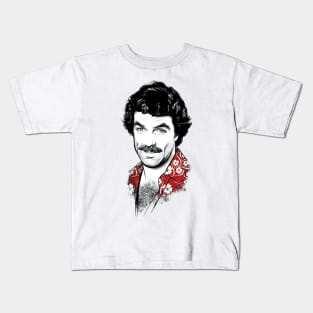 Tom Selleck ^^ Retro Aesthetic Kids T-Shirt